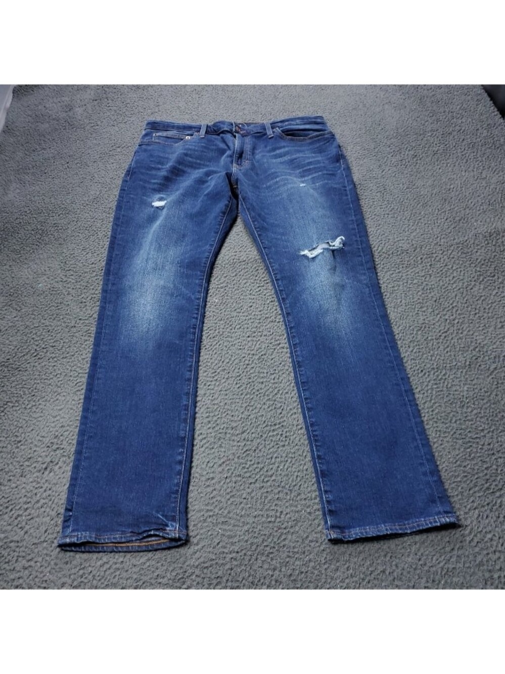 J. Crew Mercantile Slim Jeans Mens 36 x32 Blue Cotton Denim Preppy Distressed